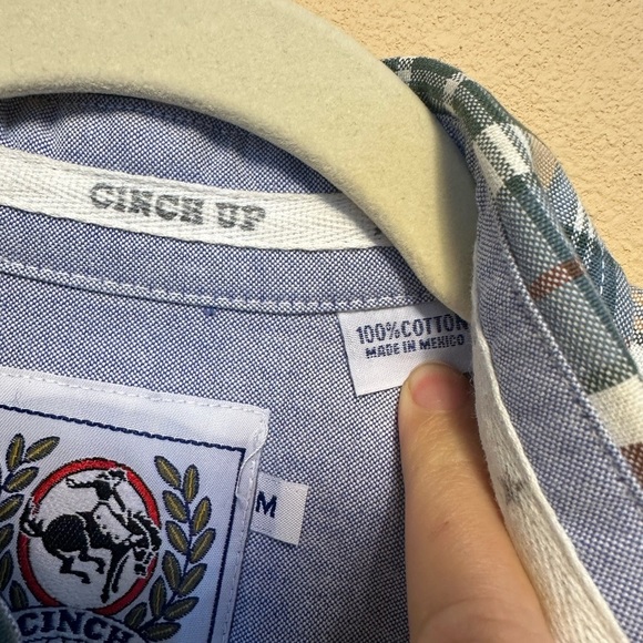 Cinch Green Brown Plaid Cowboy Dress Shirt Button Down Long Sleeve Rodeo Western - Picture 7 of 8